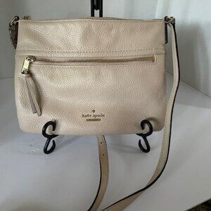 Kate Spade New York Cream Pebbled Leather Crossbody Bag